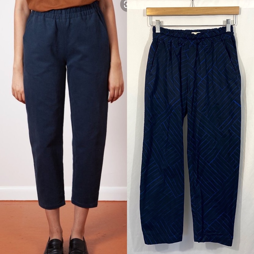 Gravel & Gold Navy Blue Volta High Waisted Pants